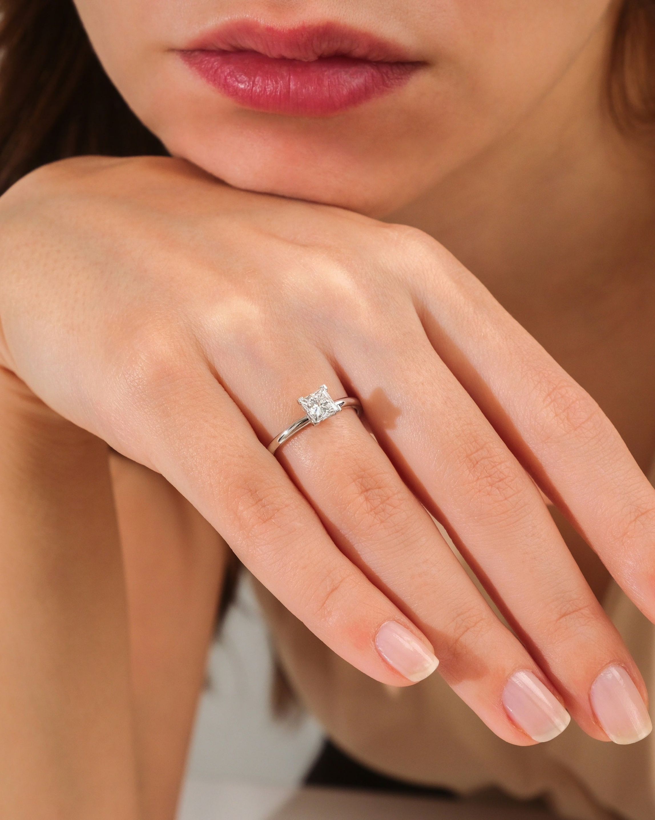 0.75 Karat F Color Vs Berraklık Prenses Lab Grown Pırlanta Yüzük - JDYZ00019