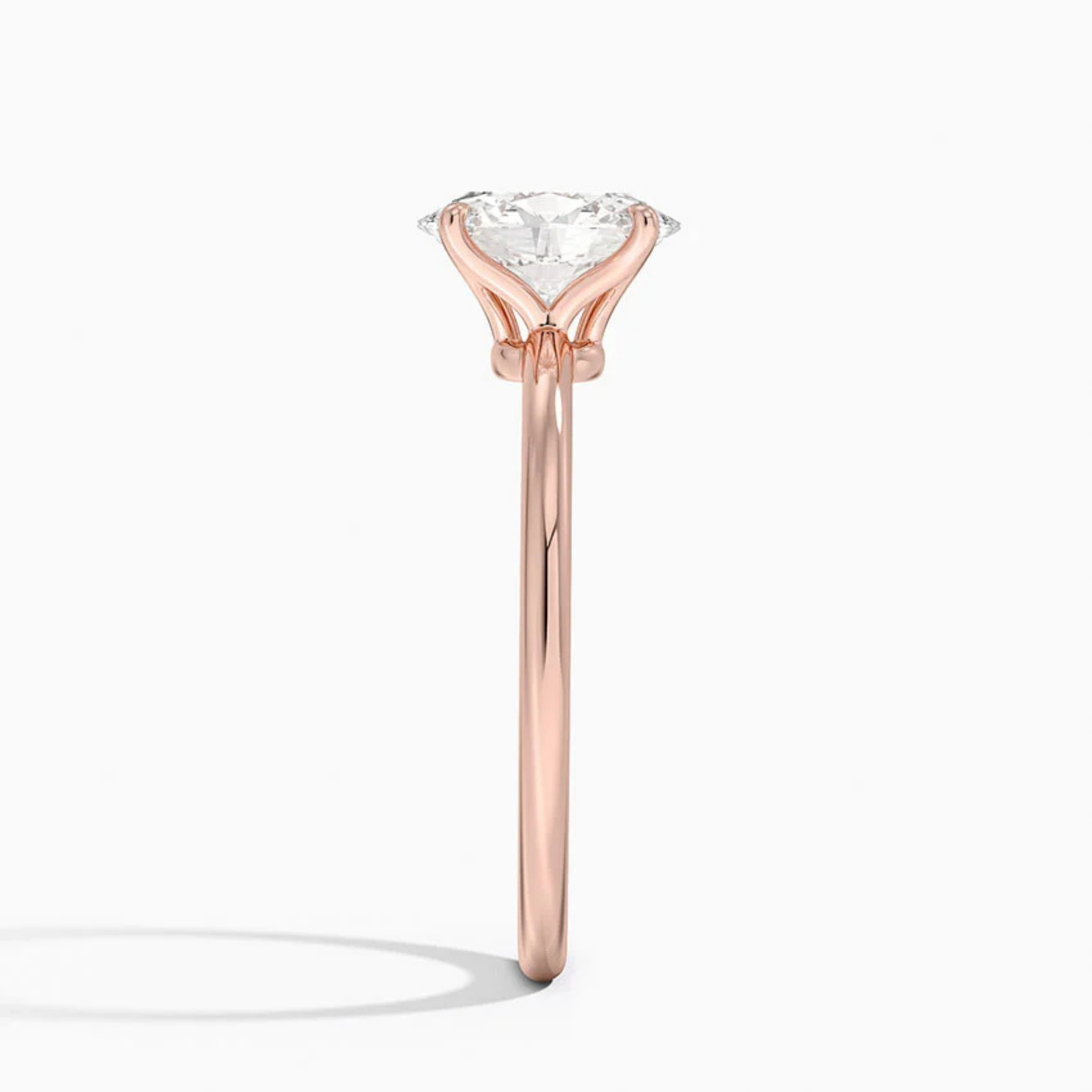 1.03 Karat E Color Vs1 Berraklık Oval Lab Grown Pırlanta Yüzük Rose Cila - JDYZ00027