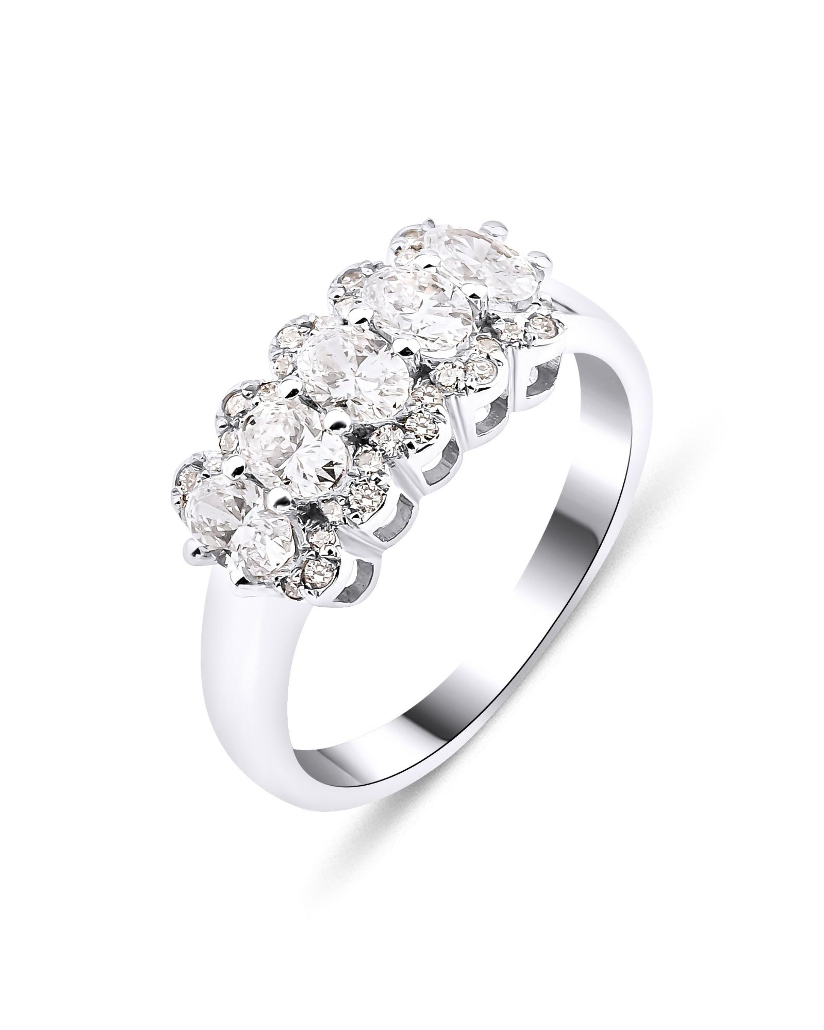 1.10 Karat Grace Oval Laboratuvar Pırlantası Beştaş Yüzük 