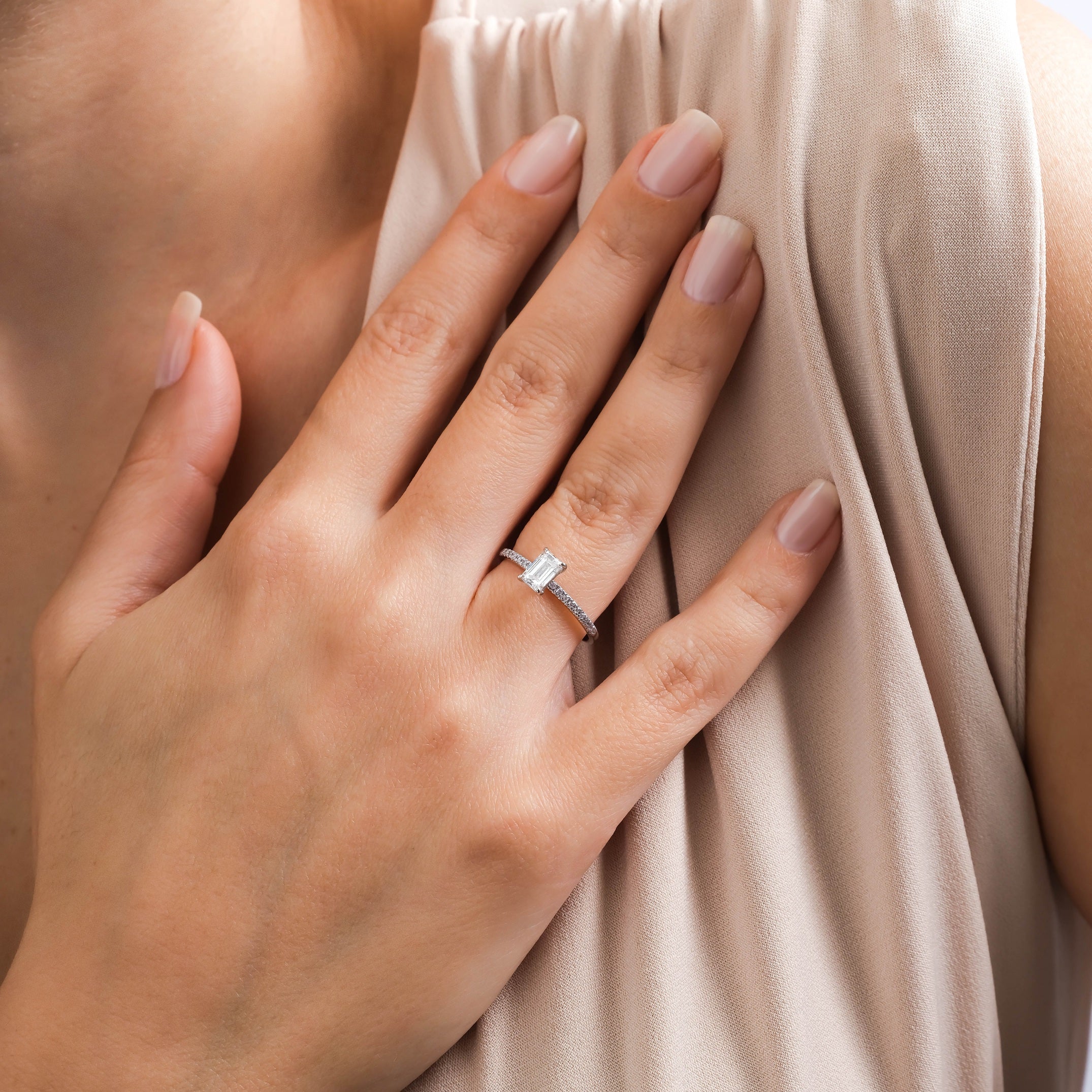 1.03 Karat D Color Vs Berraklık Emerald Lab Grown Pırlanta Yüzük - JDYZ000154