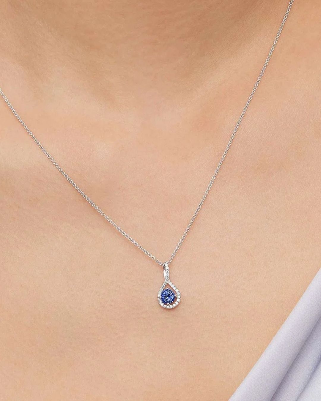 Safir Pırlanta Pendant Kolye  - JDKL00011