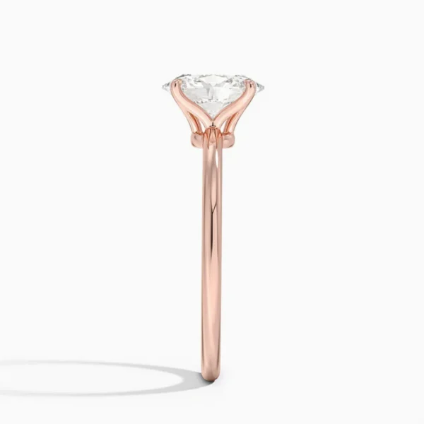 Joss Elix – 1,03 Karat Oval Lab Grown Pırlanta Yüzük Rose Cila – Rose Altın