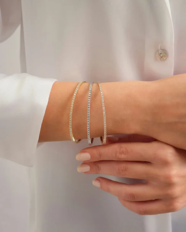 Joss Grace – Kelepçe Lab Grown Pırlanta Bileklik – Sarı Altın