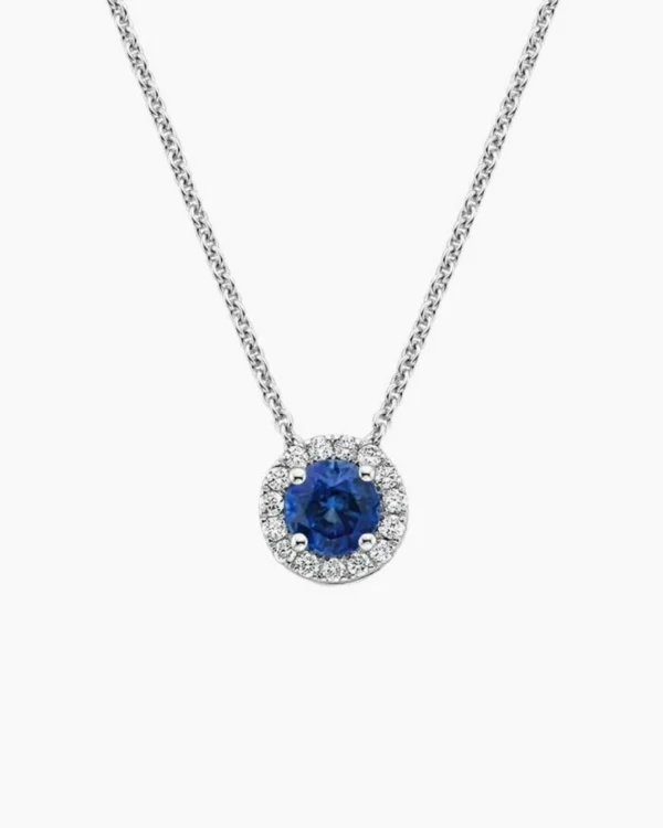 Joss Sapphire safir merkez taşlı pırlanta pendant kolye