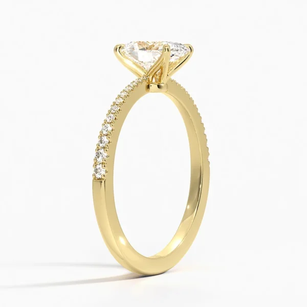 Joss Duo – 1,00 Karat Yan Taşlı Oval Lab Grown Pırlanta Yüzük – Sarı Altın