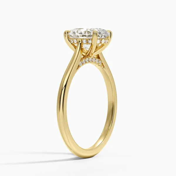 Joss Arc – 2,00 Karat Oval Cathedral Lab Grown Pırlanta Yüzük – Sarı Altın