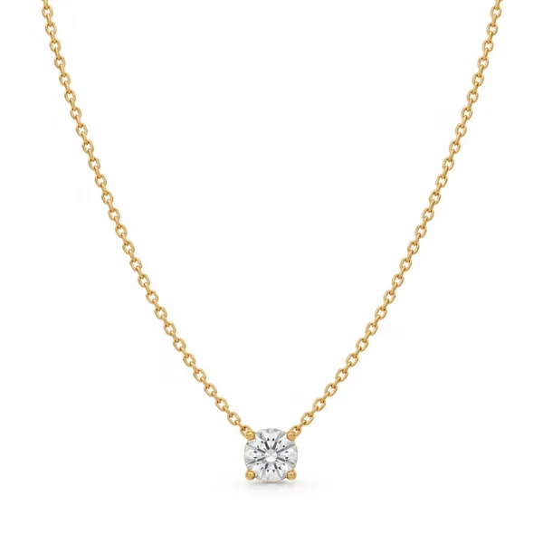 Joss Diamonds 1 karat tektaş pırlanta kolyenin beyaz zeminde ürün görünümü